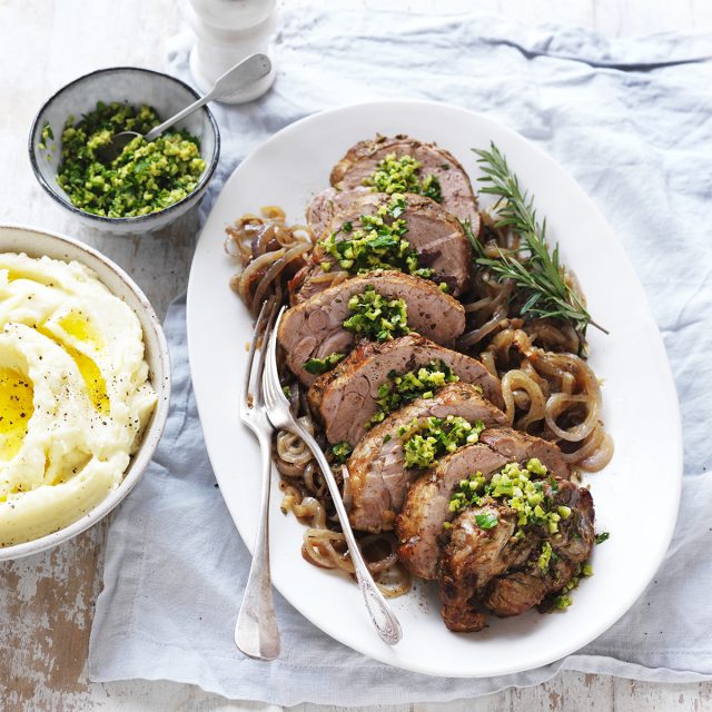 Slow Cooker Pork Scotch Roast with Green Olive Gremolata Australian Pork